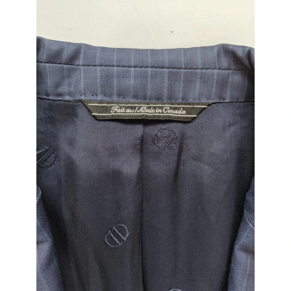 David Donahue Mens Blue Striped Wool Sport Coat Blazer 40R 2 Button D603